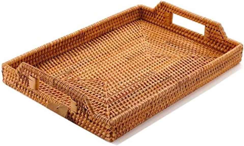 PLACE EVERYTHING ON A WOVEN TRAY