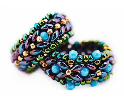 Colorful Czech Beaded Rings