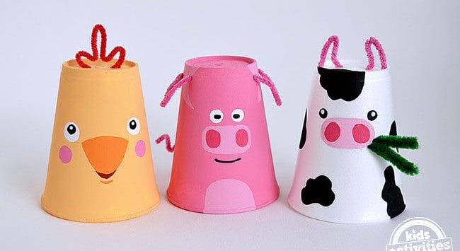 Foam Cup Farm Animals