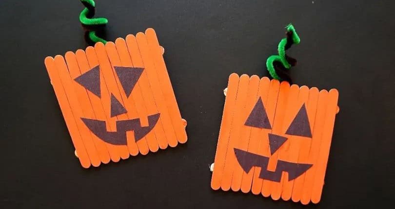 Halloween Popsicle Stick Pumpkin