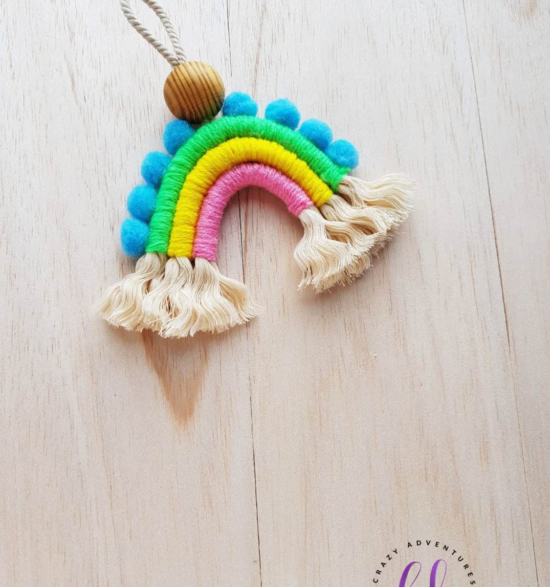 Macrame Rainbow Charm