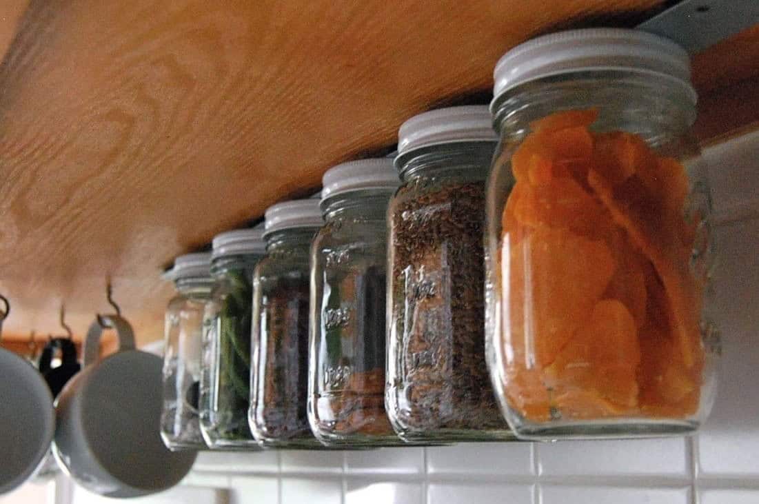 Magnetic Jar Rack Under the Cabinets