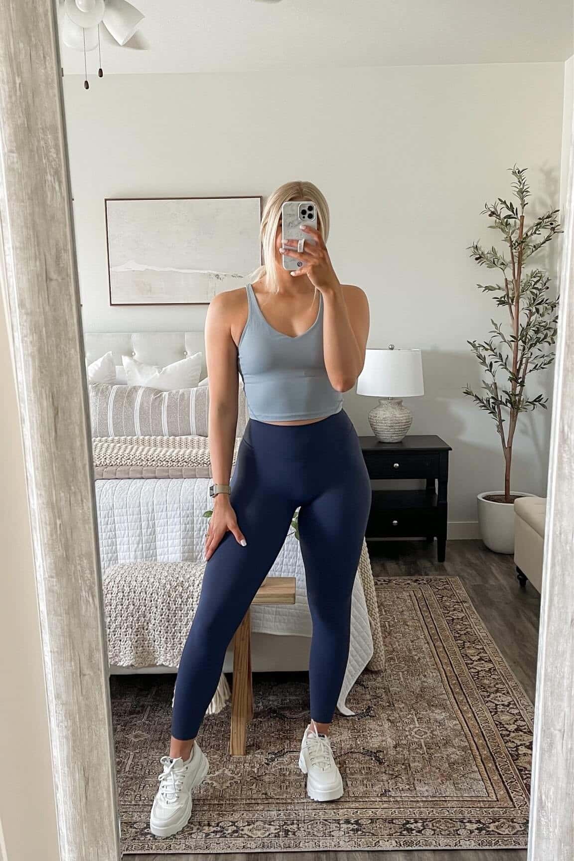 BLUE TOP & NAVY LEGGINGS