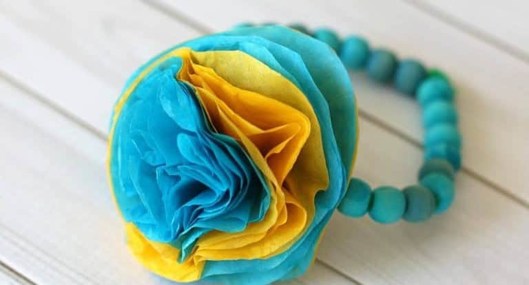 Tissue Paper Flower Bracelet