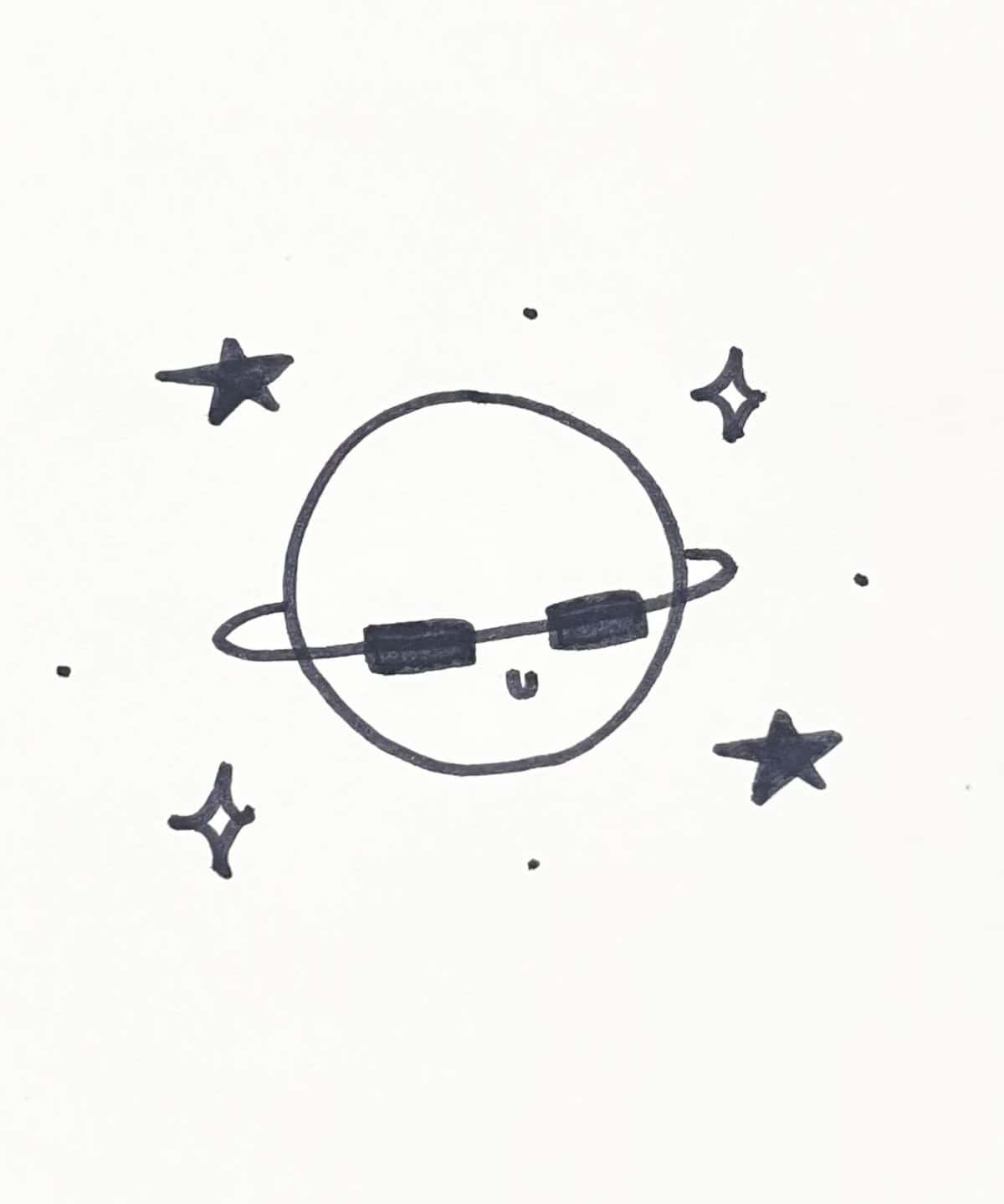 Saturn with Sunglasses