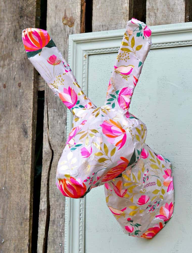 Papier Mache Rabbit Head