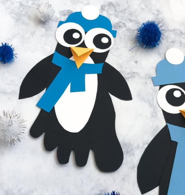 Cute Footprint Penguin Paper Craft