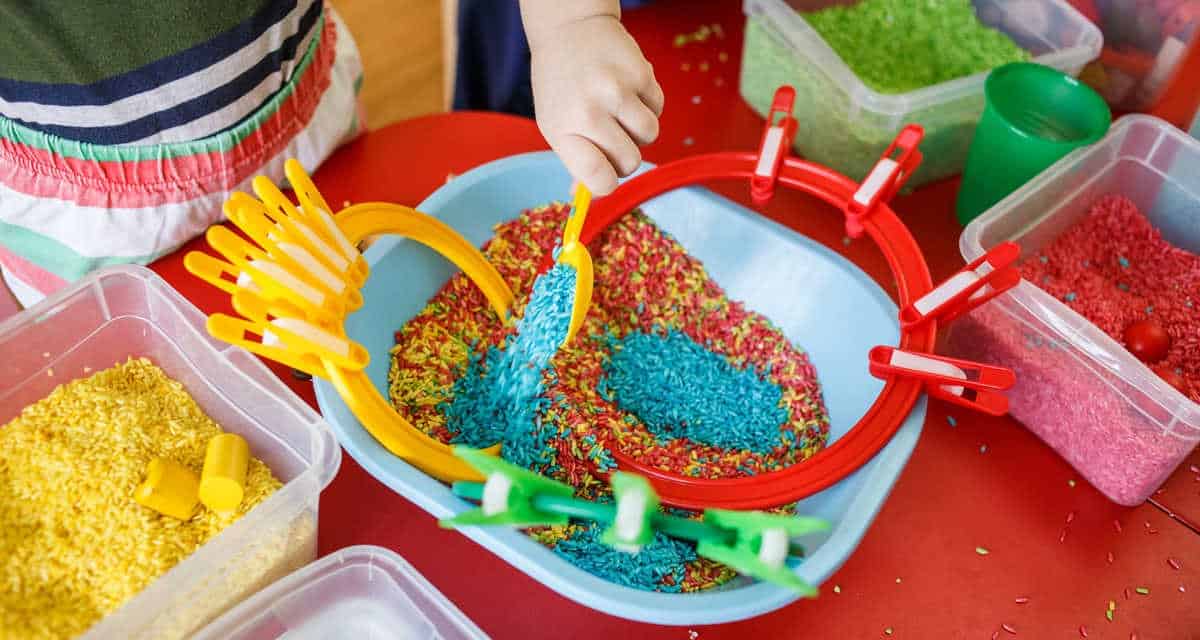 Coloured Beans Sensory Play