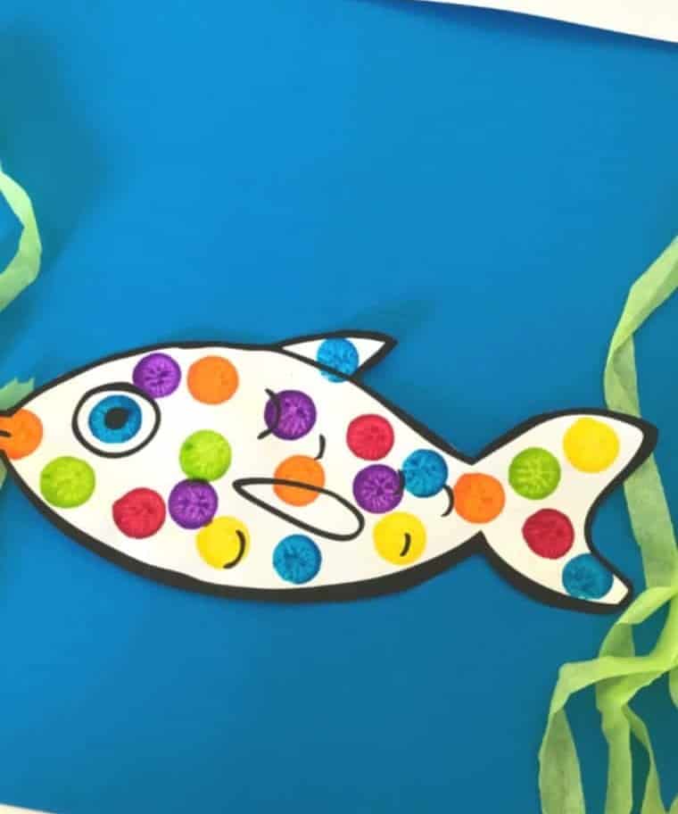 Colorful Dabbed Fish Craft