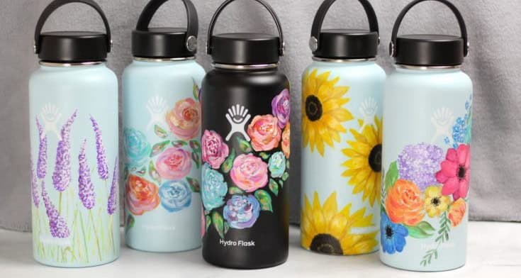 DIY Painted Hydro Flask Flowers