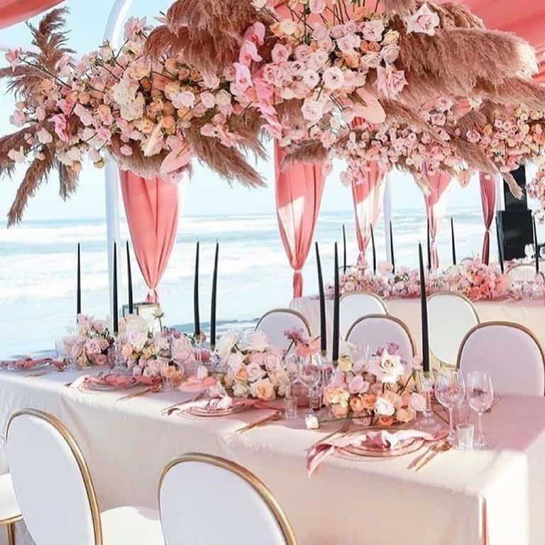 Blush, Pink, And Peach Wedding Reception