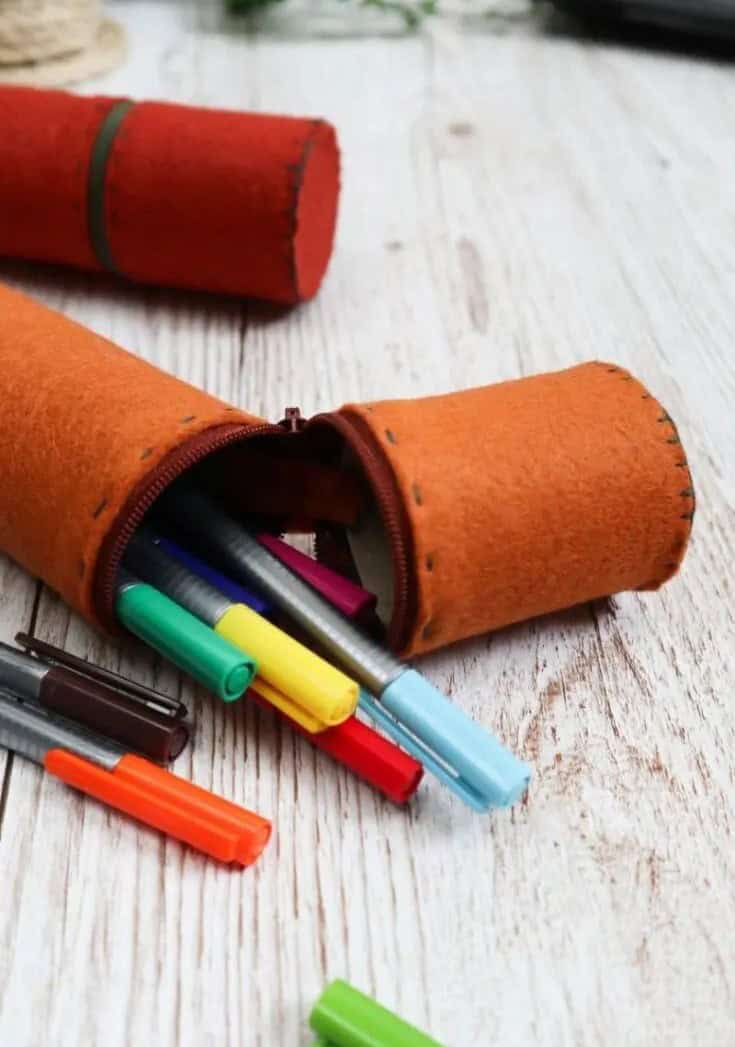 Felt Covered Toilet Roll Pencil Case