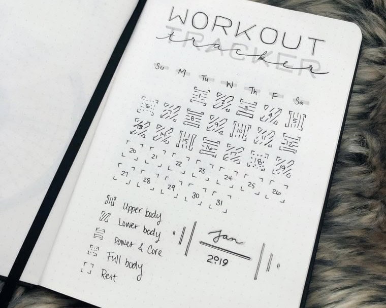 Black and White Workout Tracker