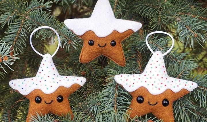 Felt Gingerbread Star Cookies