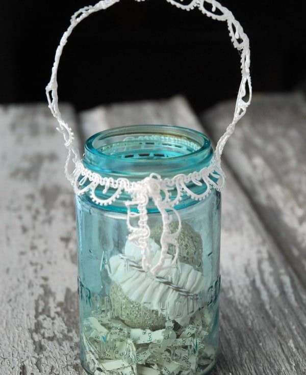 Lace-Trimmed Mason Jar