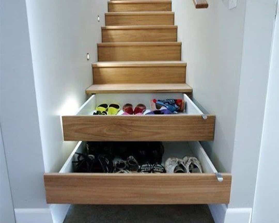 Turn the Stairs into Shoe Storage