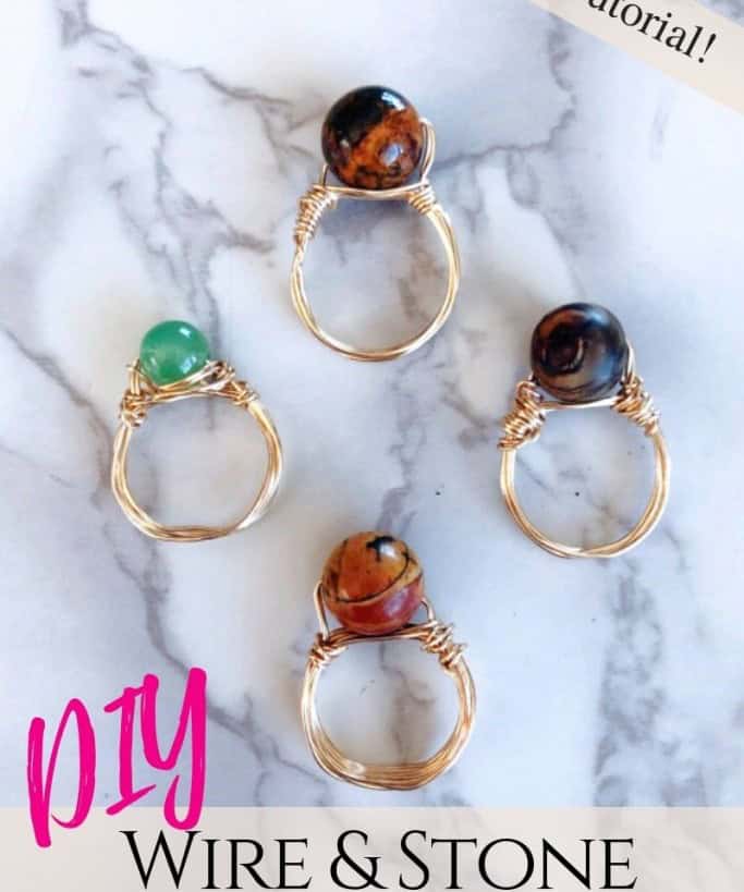 Stone and Wire-Wrapped Rings