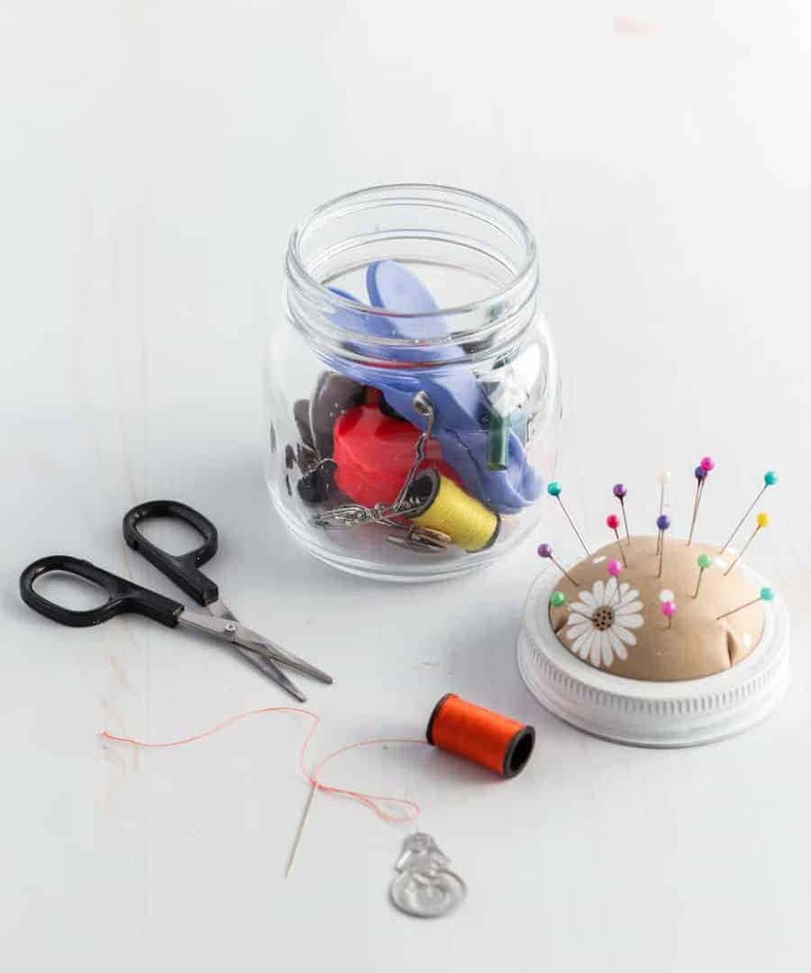 Sewing Kit in a Jar