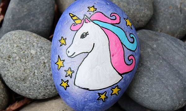 DIY Unicorn Painted Rock