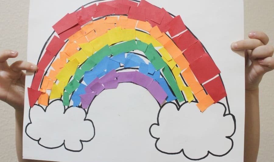 Easy Construction Paper Pieces Rainbow