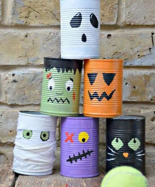 Halloween Tin Can Bowling