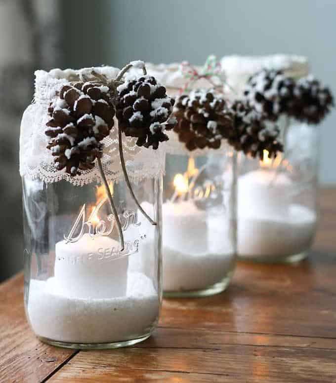 Snowy Candle Jars