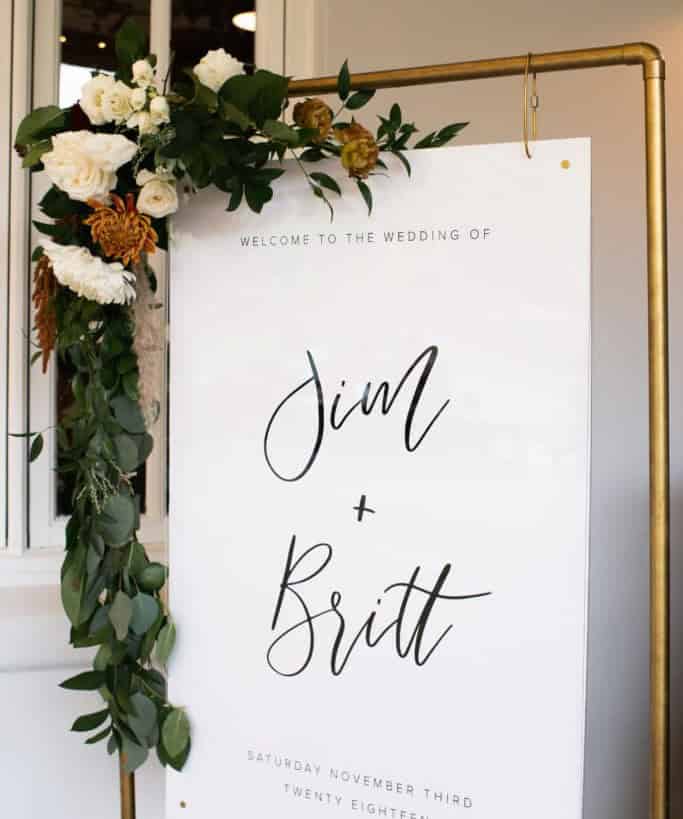 Clothes Rack Turned Wedding Welcome Sign