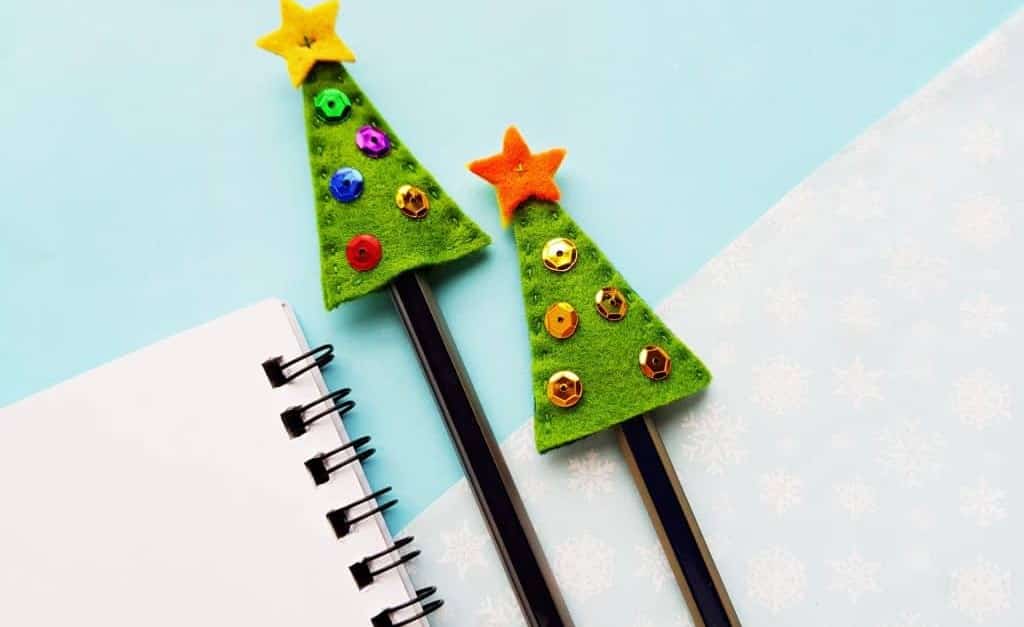 Felt Christmas Tree Pencil Toppers