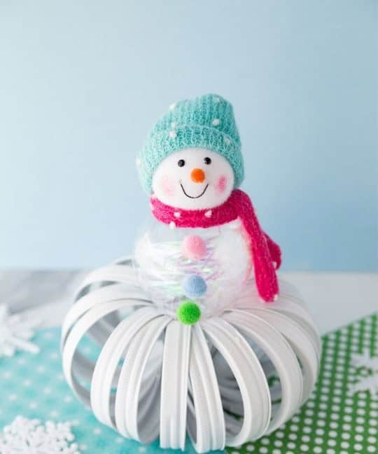 Mason Jar Lid Snowman