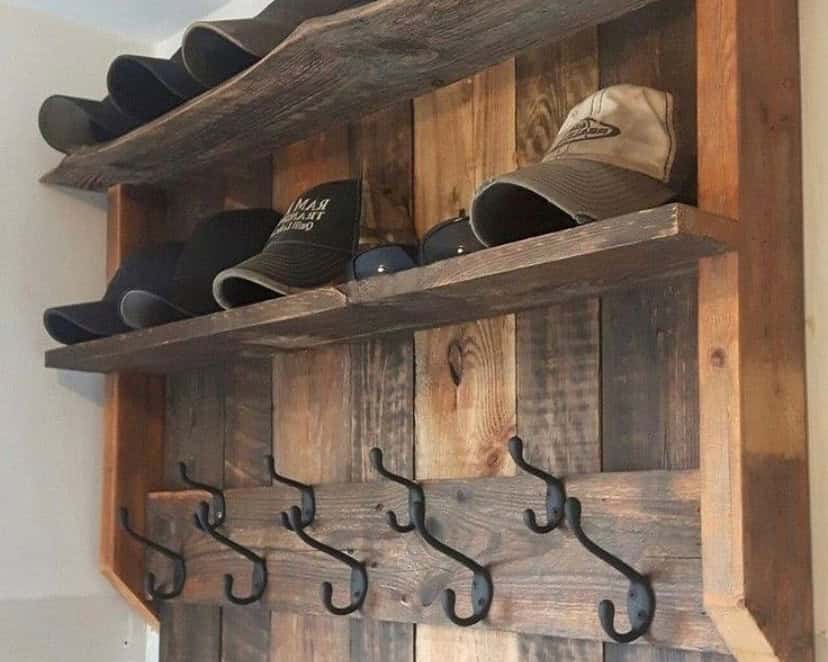 Wooden Pallet Hat Shelf