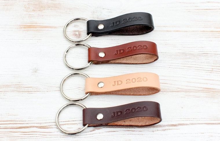 Personalized Leather Key Fob