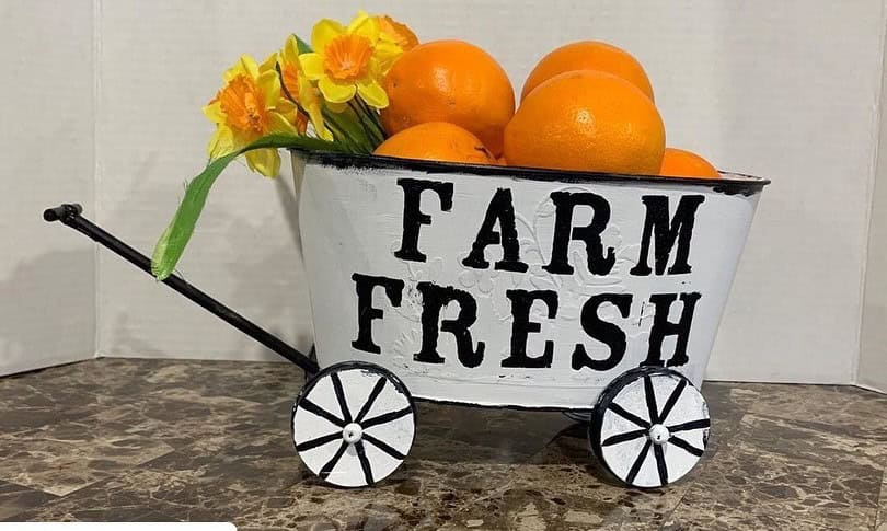 Farm Fruit Basket Wagon Planter