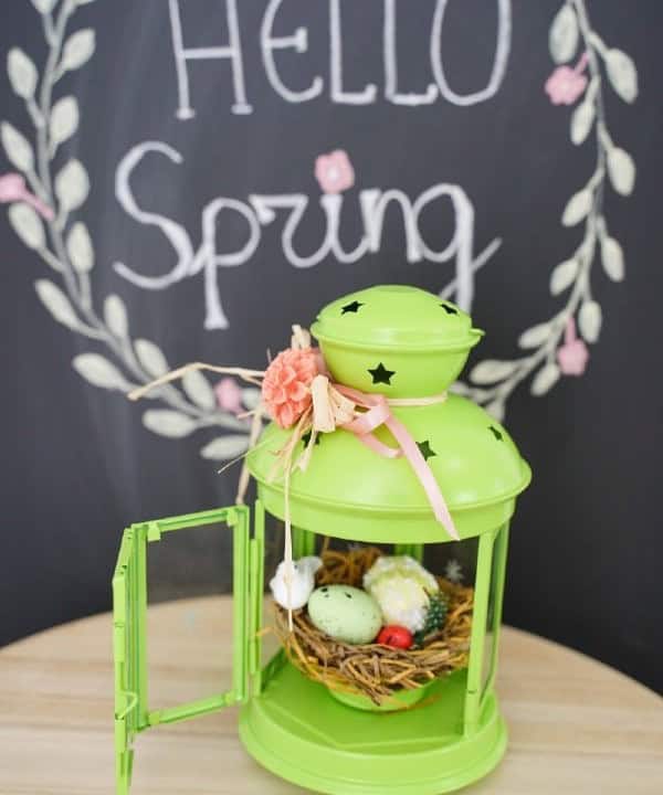 Spring-Themed Lantern Centerpiece