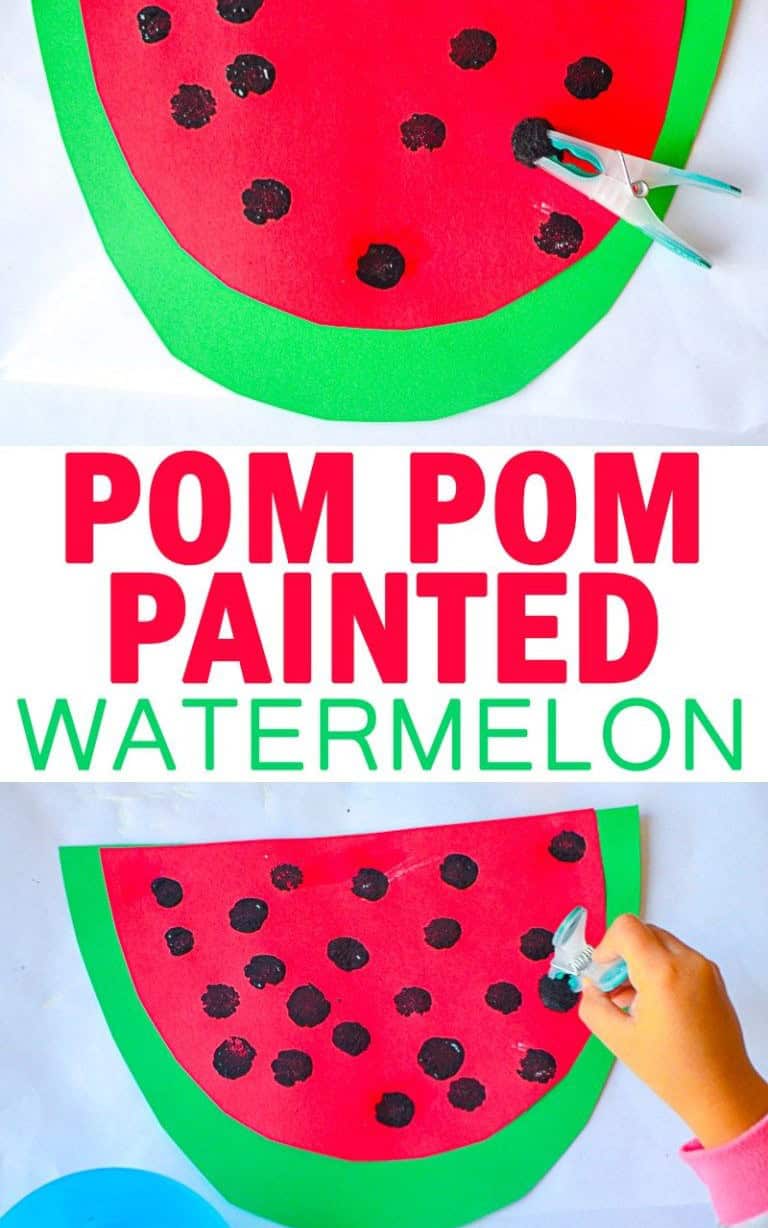 Pom-Pom Painted Watermelon Craft