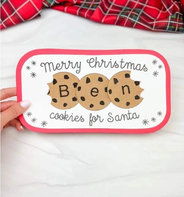 Santa’s Cookie Plate Name Craft