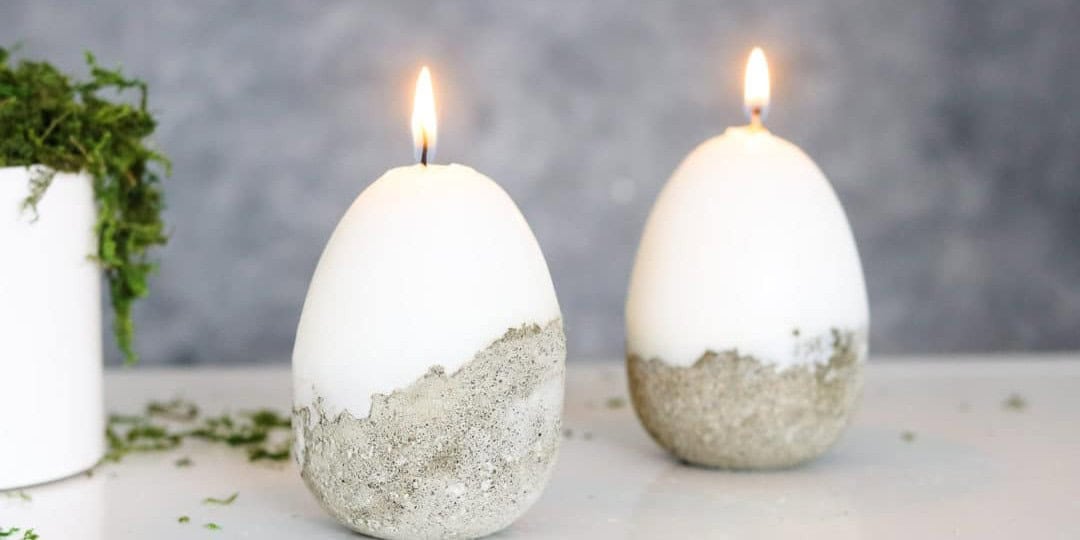 DIY Concrete Easter Candle