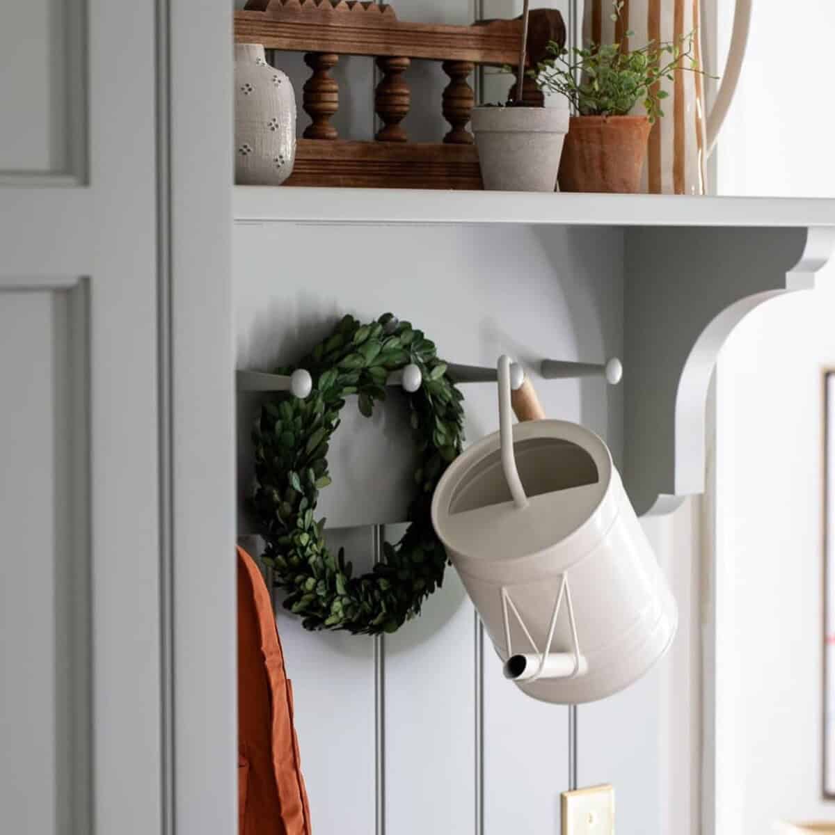 Wooden Entryway Shelf