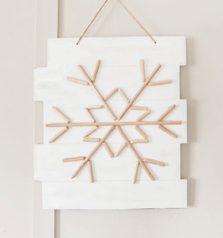 Pottery Barn Dupe Farmhouse Wood Snowflake Sign