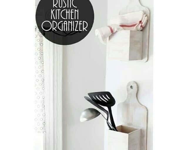 Rustic Style Hanging Organizer for Towels and Utensils