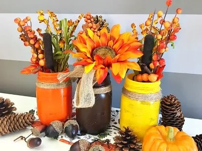 FALL MASON JAR CENTERPIECE