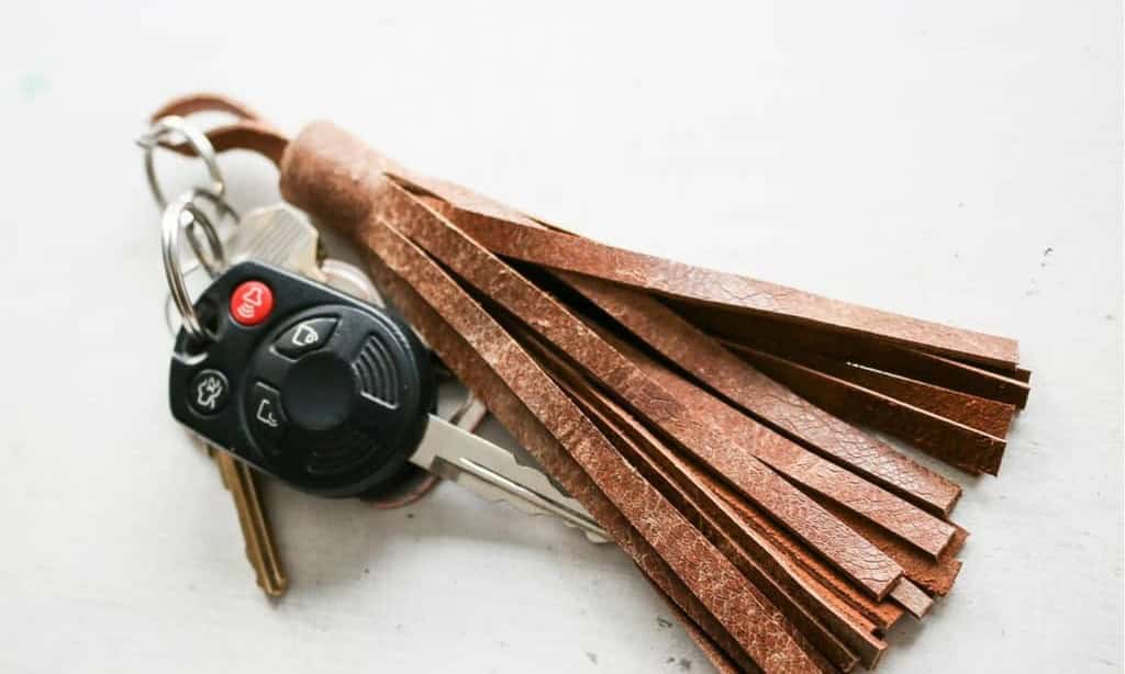 Leather Tassel Keychain