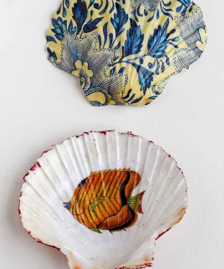 Decoupage Shell Dish