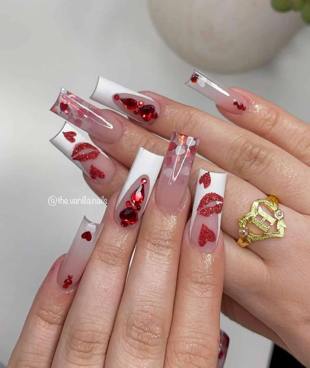 GLAM VALENTINES DAY NAILS