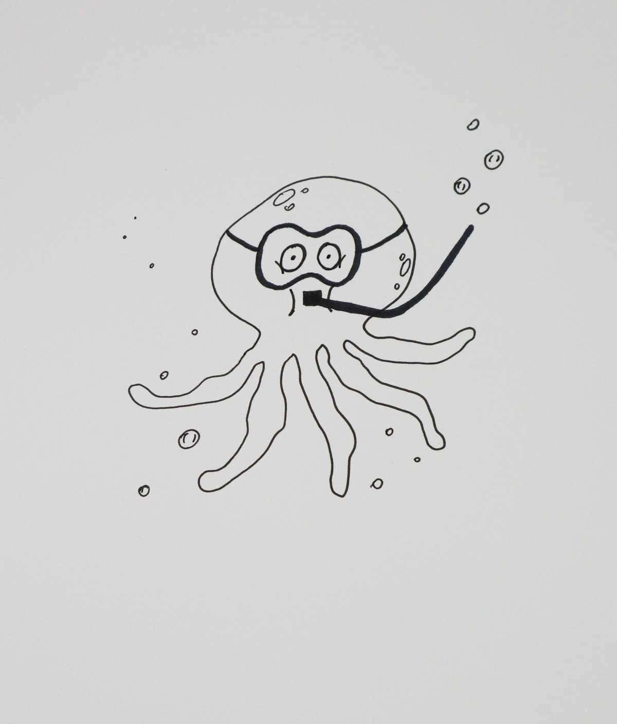 Deep Sea Diving Octopus