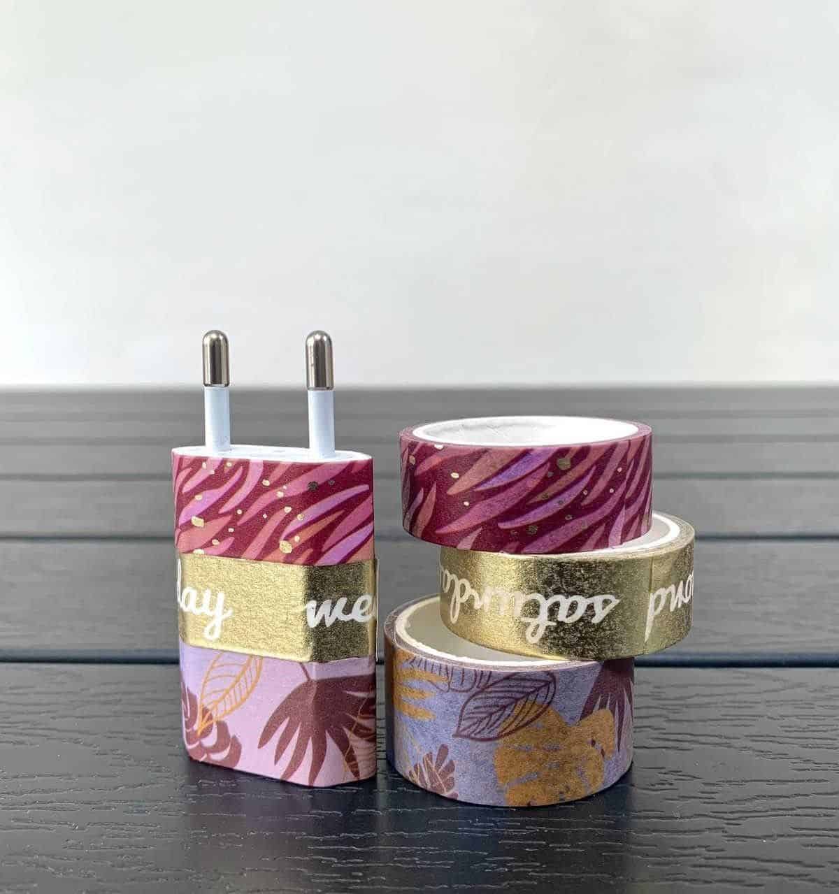 Use Washi Tape to Organize Chargers