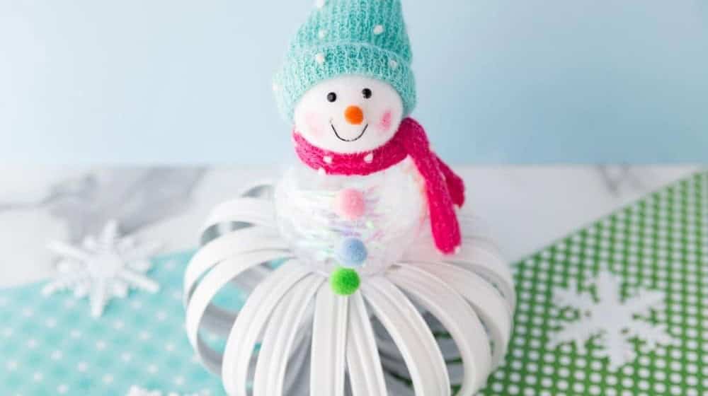 Mason Jar Lid Snowman