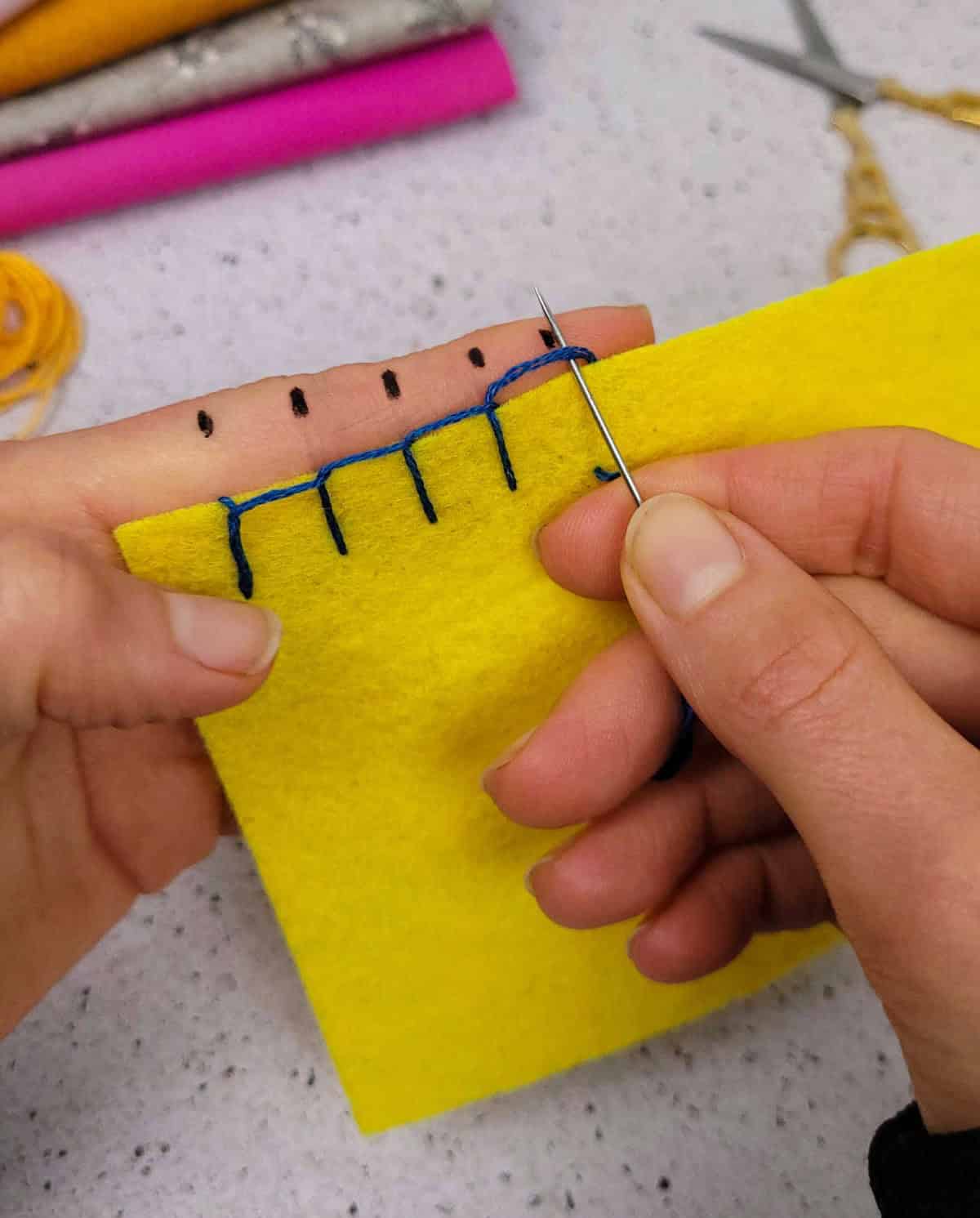 Sew with Finger as a Stitch Guide