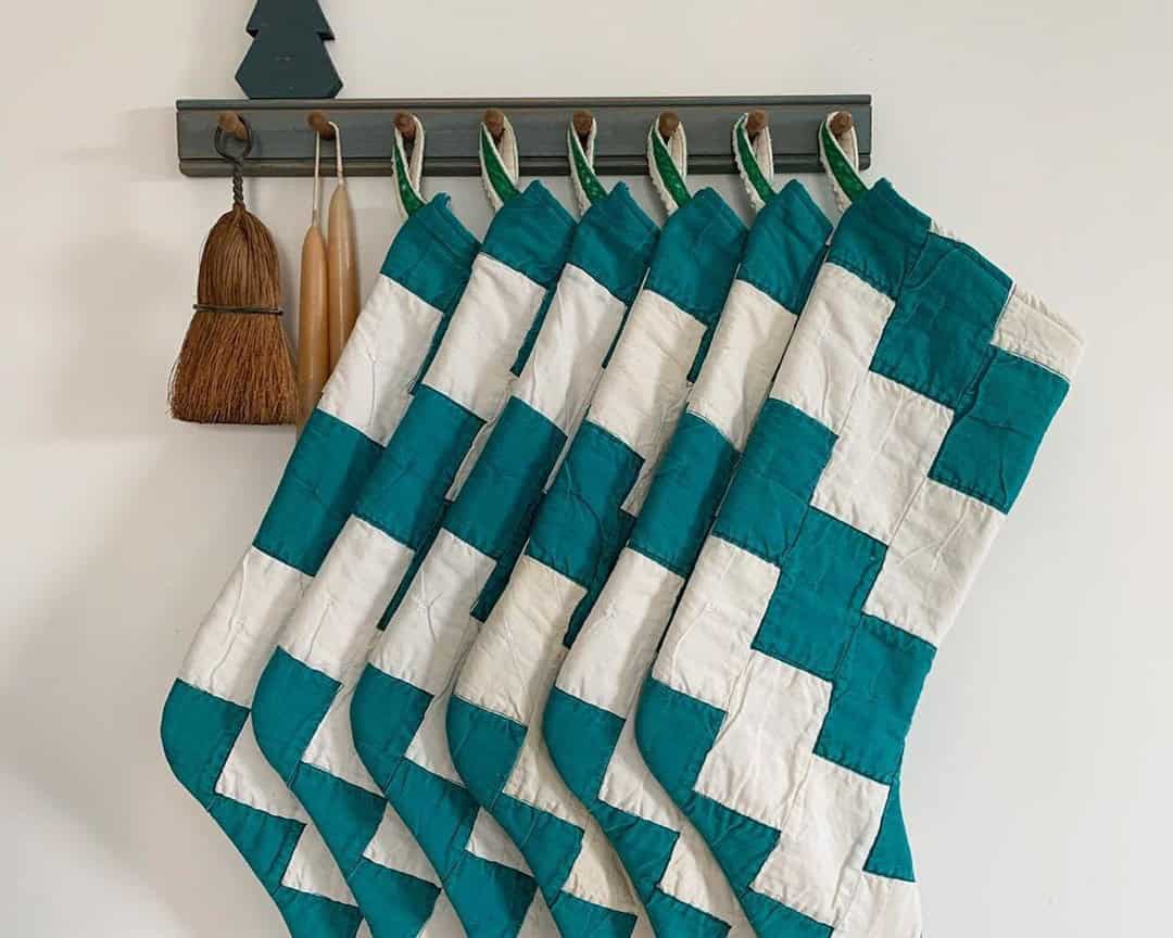 Retro Quilted Christmas Stockings