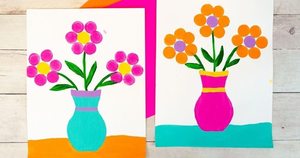 Cork Stamp Flower Painting