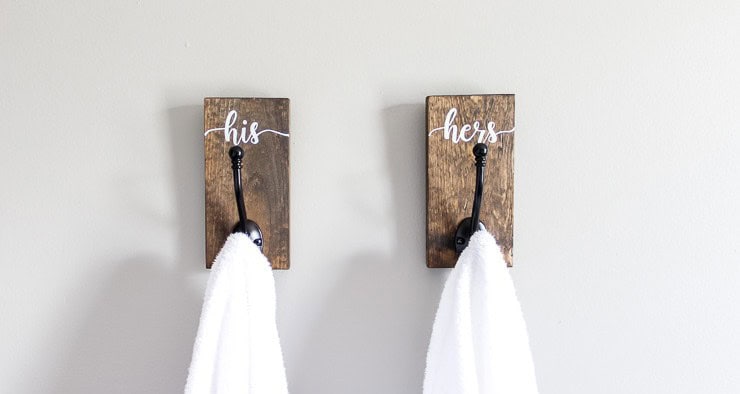 DIY His And Hers Towel Hooks